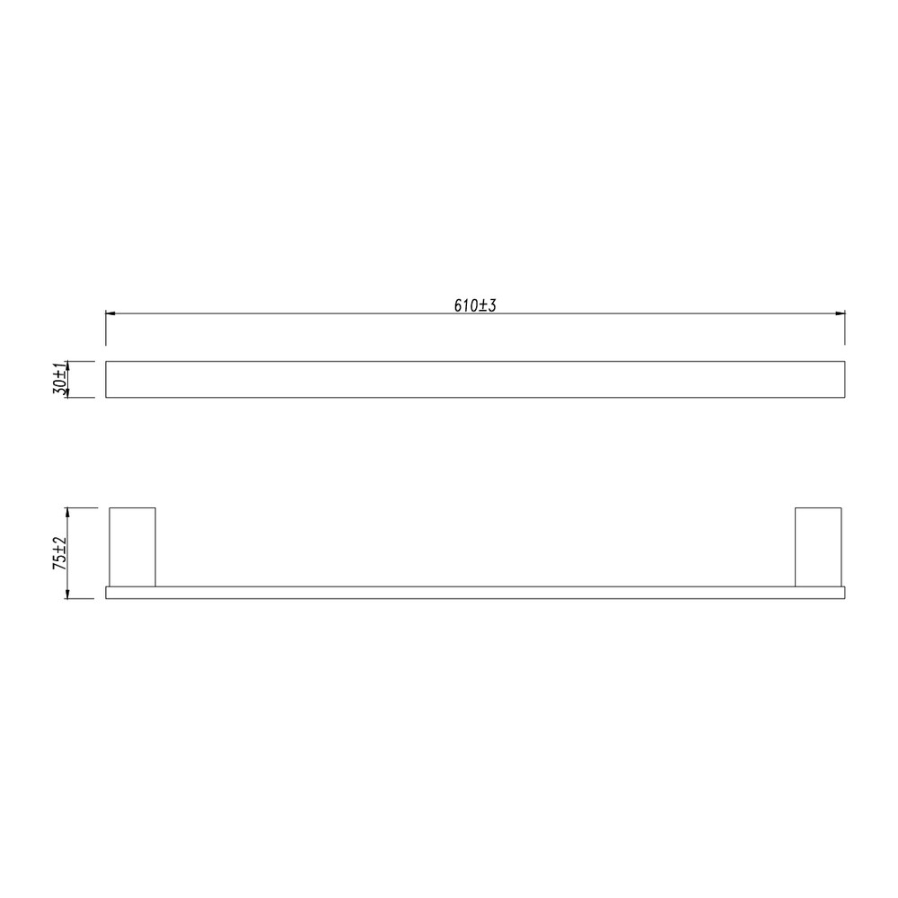 9782023 Полотенцедержатель SMOOTH LINE одинарный, ЧЁРНЫЙ LEMARK
