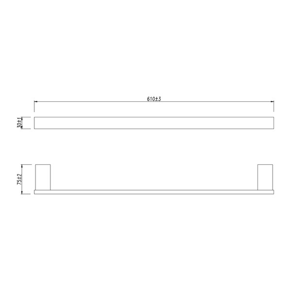 9782023 Полотенцедержатель SMOOTH LINE одинарный, ЧЁРНЫЙ LEMARK