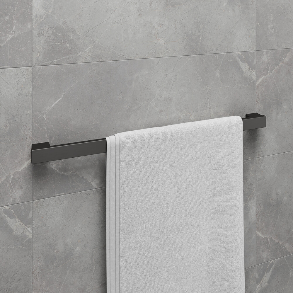 9786024 Полотенцедержатель SMOOTH LINE одинарный, ГРАФИТ LEMARK