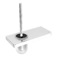 9761031 Ершик для унитаза GLASS LINE с держателем и полкой, хром/белое стекло LEMARK