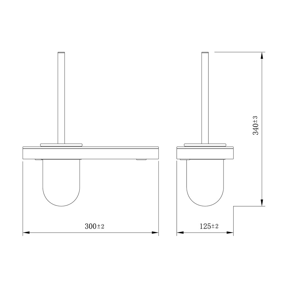 9762033 Ершик для унитаза GLASS LINE с держателем и полкой, ЧЁРНЫЙ/черное стекло LEMARK