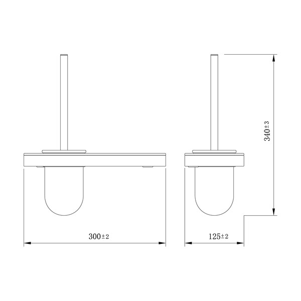 9762033 Ершик для унитаза GLASS LINE с держателем и полкой, ЧЁРНЫЙ/черное стекло LEMARK