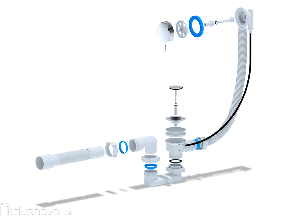 Слив для литьевых ванн 780 мм (для ванн Палермо, Мадрид) (Анипласт ЕМ 602) сл00215 