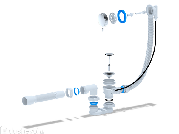 Слив для литьевых ванн 780 мм (для ванн Палермо, Мадрид) (Анипласт ЕМ 602) сл00215 