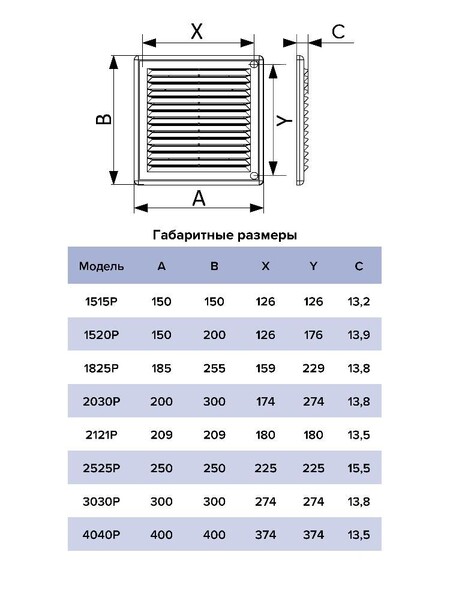 Решетка вентиляционная разъёмная ERA 300х300 (3030Р)