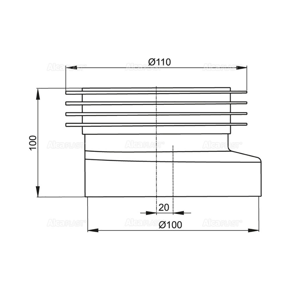 Манжета для унитаза эксцентрическая ALCAPLAST A990