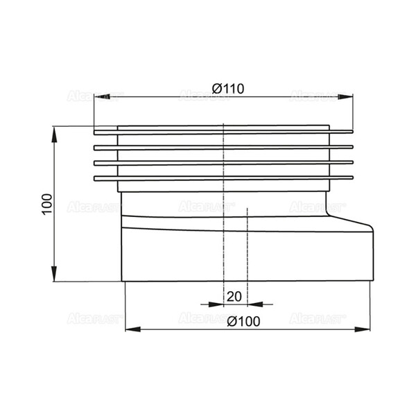 Манжета для унитаза эксцентрическая ALCAPLAST A990