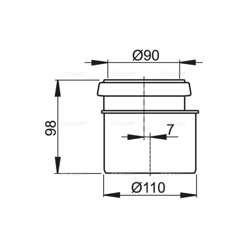 Соединитель комплект M907 для перехода от Ø90 до Ø110 мм для систем инсталляций ALCAPLAST