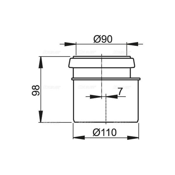 Соединитель комплект M907 для перехода от Ø90 до Ø110 мм для систем инсталляций ALCAPLAST