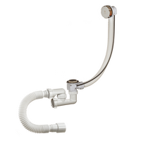 А-28089-75 Cифон для ванны (обвязка) ОРИО 1 1/2"х40, регулируемый с переливом 75 см и гибкой трубой 40/50 (полуавтомат)