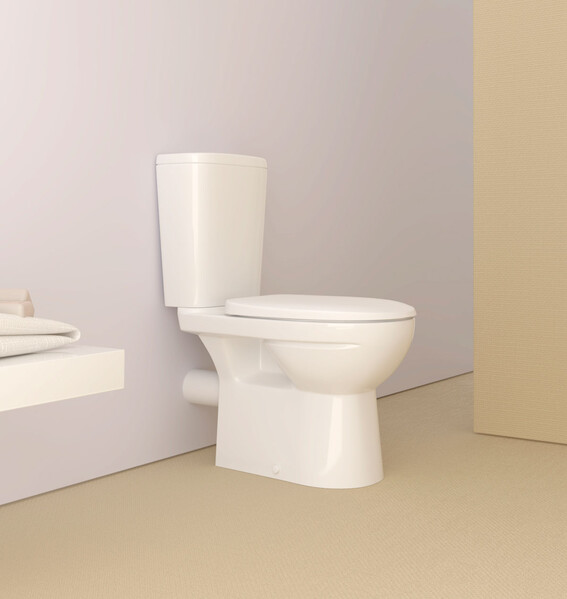 Унитаз-компакт "Альбано" БЕЗОБОДКОВЫЙ ЖС Белый (сиденье DP, 2х реж., прям вып ) КЕРАМИН 467306