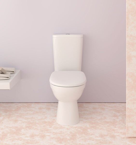 Унитаз-компакт "Альбано" БЕЗОБОДКОВЫЙ ЖС Белый (сиденье DP, 2х реж., прям вып ) КЕРАМИН 467306