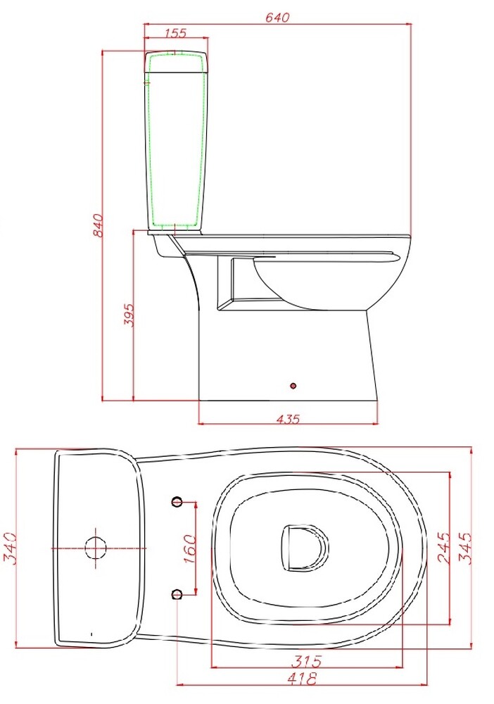 Унитаз-компакт "Альбано" БЕЗОБОДКОВЫЙ ЖС Белый (сиденье DP, 2х реж., прям вып ) КЕРАМИН 467306