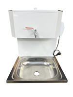 Умывальник навесной с ЭВН (нерж. мойка 40*50,V-бака 17л.) 1,25кВт БЕЛЫЙ, кран силумин (2 места)