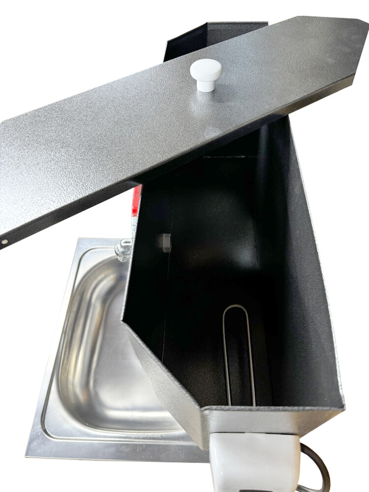 Умывальник навесной с ЭВН (нерж. мойка 40*50,V-бака 17л.) 1,25кВт СЕРЕБРО, кран силумин (2 места)