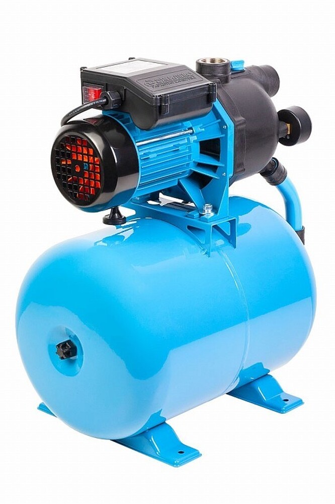 Насосная станция ДЖИЛЕКС Джамбо 60/35 П-24 2.0 (0,6 кВт, 60 л/мин, глубина всасывания 9м, выс. подъема 35м, пласт. корп., ГА-24л) 3014