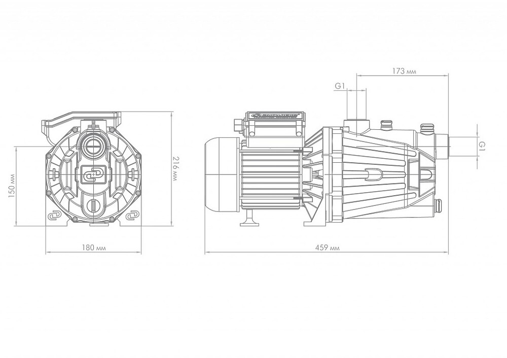 Насос поверхностный ДЖИЛЕКС Джамбо 70/50 П 2.0. (1,1 кВт 70 л/мин, глубина всасывания 9м, выс. подъема 50м, пластик. корп.) 3006