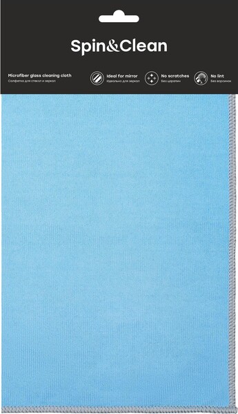 Салфетка для стекол и зеркал Rock'n'Roll, 30х30 см небесный SC690212046 