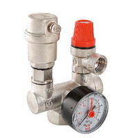 Группа безопасности VALTEC, с латунным корпусом (с манометрами 0-4 бар ) VT.460.0.3