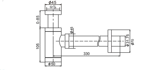  Сифон D&K для умывальника DC907425, черный