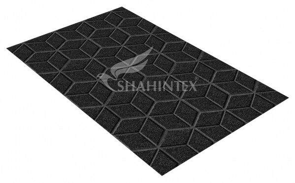 Коврик влаговпитывающий SHAHINTEX ПРАКТИК "Соты" антискользящий 60х90 чёрный гранит 03