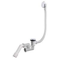 А-26087 Cифон для ванны (обвязка) ОРИО 1 1/2"х40,"клик-клак",с перел метал. и сливом метал. , с переходн. трубой 45 град. 40-40/50