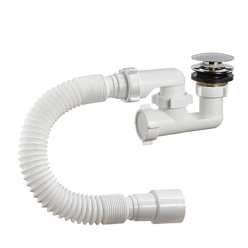 АР-25589 Сифон для душ. поддона ОРИО 1 1/2х40 клик-клак пластиковый, с гибкой трубой 40-40/50 