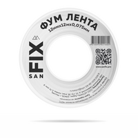 ФУМ-лента вода SANFIX 19мм х 12м х 0,1мм х 0,3г/см3, 55/25 мм,