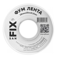 ФУМ-лента вода SANFIX 19мм х 15м х 0,2мм х 0,3г/см3, 76/25 мм, 