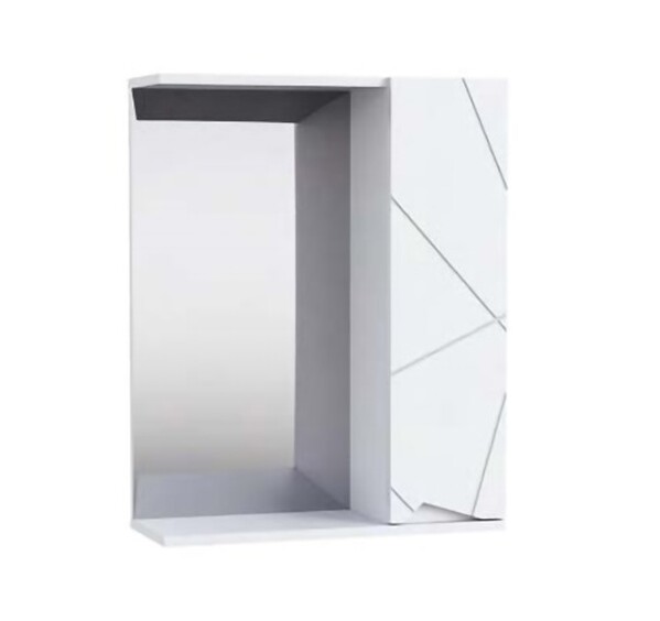 Зеркало-шкаф SANTREK HOME "Джой-60" (Белый глянец) Правый 620х700х175
