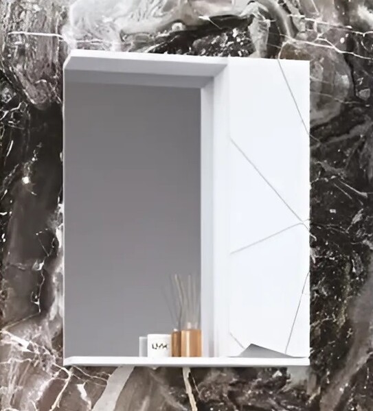 Зеркало-шкаф SANTREK HOME "Джой-60" (Белый глянец) Правый 620х700х175