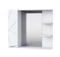 Зеркало-шкаф SANTREK HOME "Джой-80" (Белый глянец) Левый 820х700х175