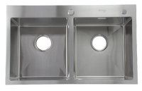 Мойка нерж врезная SANTREK AQUA PRO 780х480х220 т 3,0 ДВОЙНАЯ САТИН  D7848HDS (+ сифон +дозатор) + КОЛАНДЕР 420х220 В ПОДАРОК!!!