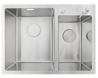 Мойка нерж врезная SANTREK AQUA PRO 650х480х220 т 3,0  1,5 ЧАШИ САТИН D6548HDS (+ сифон +дозатор) + КОЛАНДЕР 460х220 В ПОДАРОК!!!