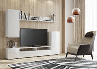 ФАСАД Гостиная Лира МДФ белый глянец (2 места)