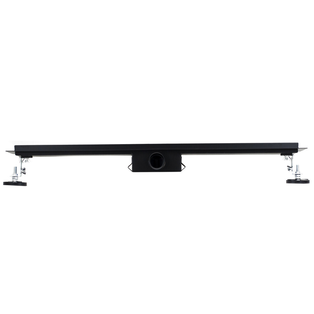 Линейный душевой трап SANTREK  A-70700 BLACK нерж 70*700мм (неповоротный горизонтальный выпуск, ф40)  черный матовый, сухой затвор и гидрозатвор