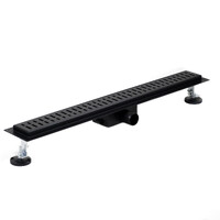 Линейный душевой трап SANTREK AQUA  A-70700 BLACK нерж 70*700мм (неповоротный горизонтальный выпуск, ф40)  черный матовый, сухой затвор и гидрозатвор