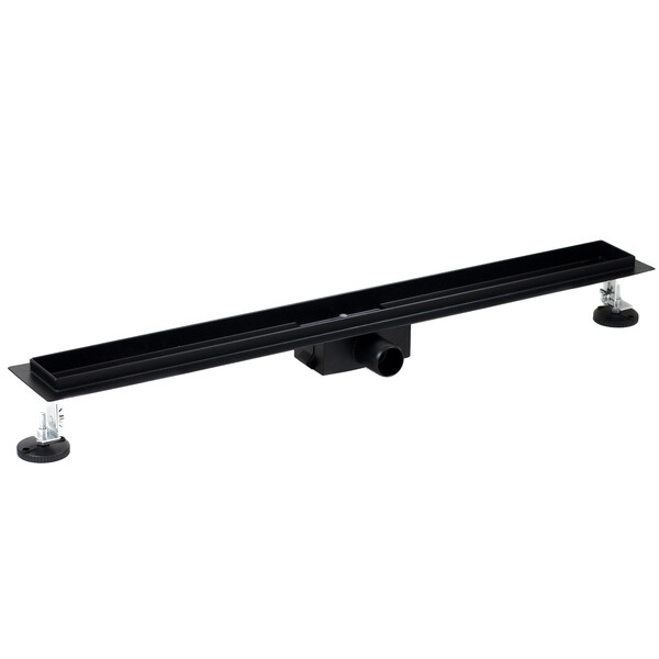 Линейный душевой трап SANTREK  A-70800 BLACK нерж 70*800мм (неповоротный горизонтальный выпуск, ф40)  черный матовый, сухой затвор и гидрозатвор