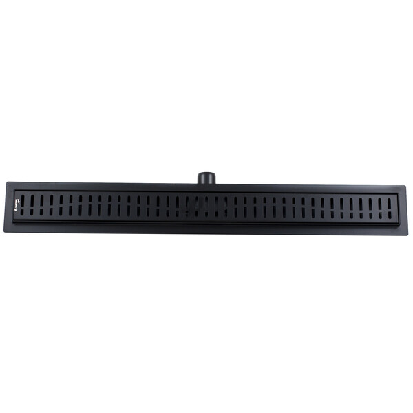 Линейный душевой трап SANTREK  A-70800 BLACK нерж 70*800мм (неповоротный горизонтальный выпуск, ф40)  черный матовый, сухой затвор и гидрозатвор