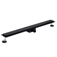 Линейный душевой трап SANTREK AQUA  A-70900 BLACK нерж 70*900мм (неповоротный горизонтальный выпуск, ф40)  черный матовый, сухой затвор и гидрозатвор