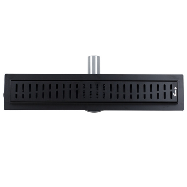 Линейный душевой трап SANTREK  С-70500 BLACK нерж 70*500мм (горизонтальный выпуск 360 гр, ф40)  черный матовый, сухой затвор и гидрозатвор