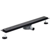 Линейный душевой трап SANTREK AQUA  С-70700 BLACK нерж 70*700мм (горизонтальный выпуск 360 гр, ф40)  черный матовый,сухой затвор и гидрозатвор