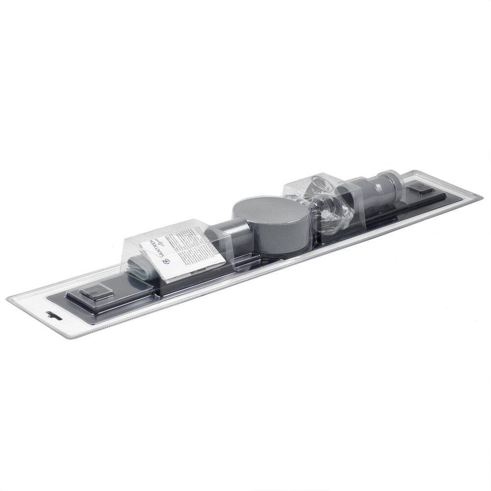 Линейный душевой трап SANTREK AQUA  С-70700 BLACK нерж 70*700мм (горизонтальный выпуск 360 гр, ф40)  черный матовый,сухой затвор и гидрозатвор