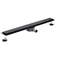 Линейный душевой трап SANTREK AQUA  С-70800 BLACK нерж 70*800мм (горизонтальный выпуск 360 гр, ф40)  черный матовый, сухой затвор и гидрозатвор