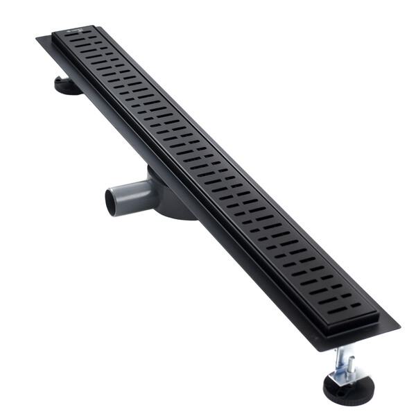 Линейный душевой трап SANTREK AQUA  С-70800 BLACK нерж 70*800мм (горизонтальный выпуск 360 гр, ф40)  черный матовый, сухой затвор и гидрозатвор