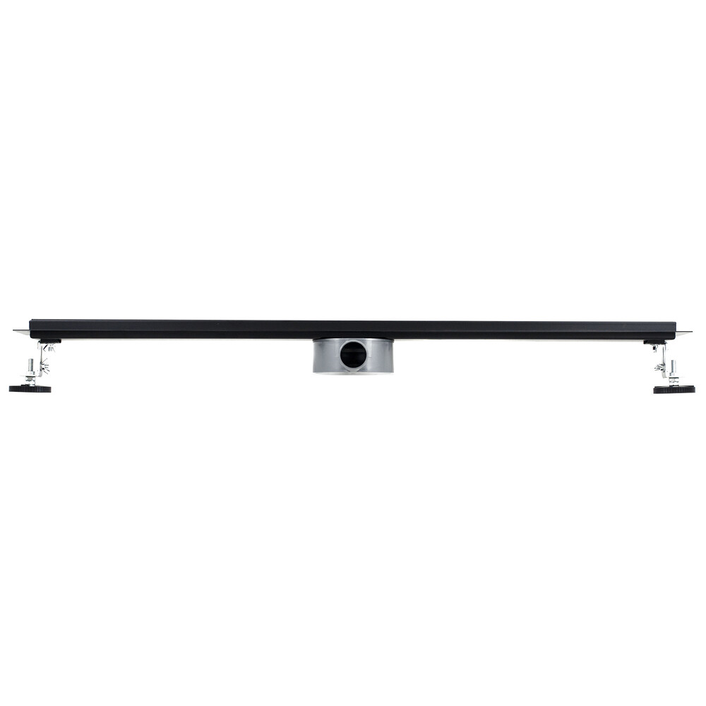 Линейный душевой трап SANTREK  С-70900 BLACK нерж 70*900мм (горизонтальный выпуск 360 гр, ф40)  черный матовый, сухой затвор и гидрозатвор