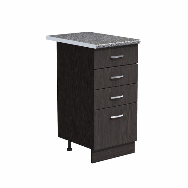 Рабочий стол 40 цвет Венге (3+1 ящик) столешница Гранит SANTREK HOME (ЛДСП)