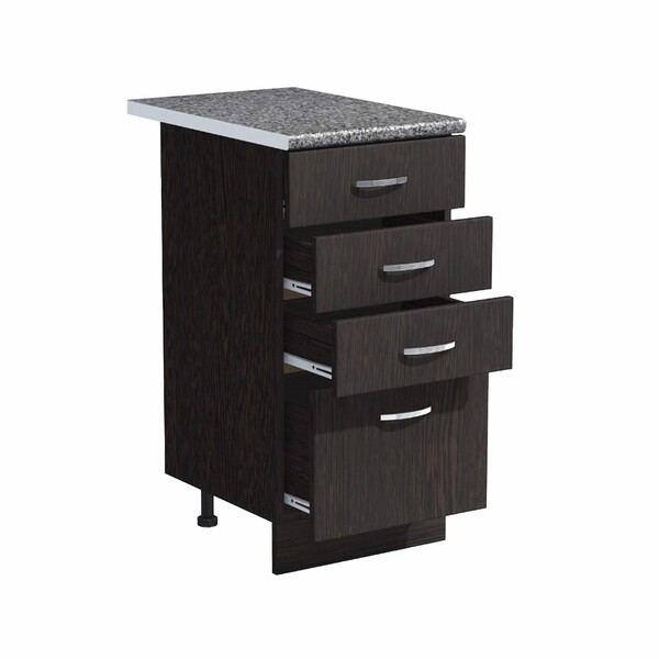 Рабочий стол 40 цвет Венге (3+1 ящик) столешница Гранит SANTREK HOME (ЛДСП)