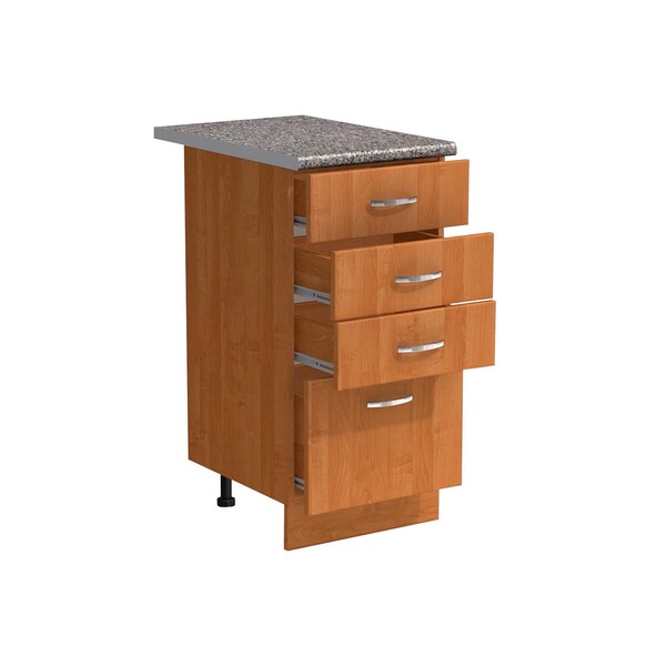 Рабочий стол 40 цвет Ольха (3+1 ящик) столешница Гранит SANTREK HOME (ЛДСП)