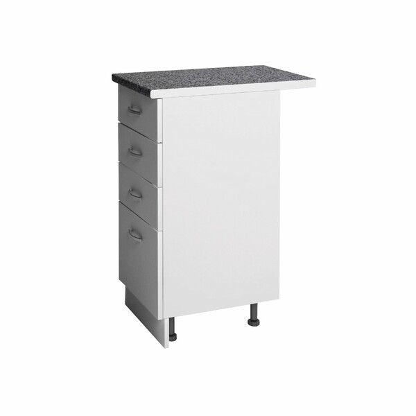 Рабочий стол 40 цвет Белый (3+1 ящик) столешница Гранит SANTREK HOME (ЛДСП)